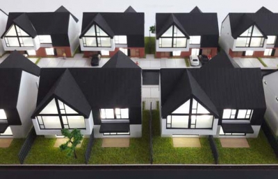 maqueta de casas residenciales