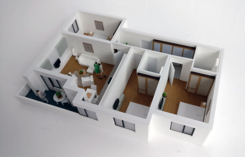 maqueta Apartamento con detalles