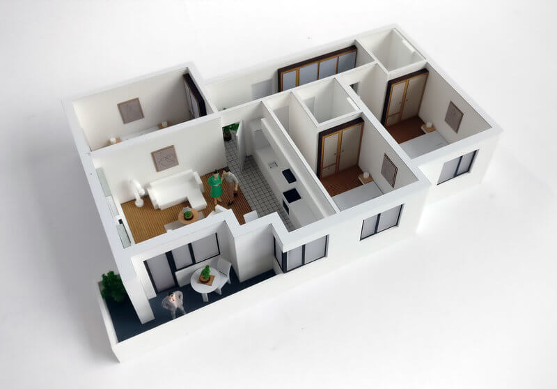 maqueta Apartamento con muebles