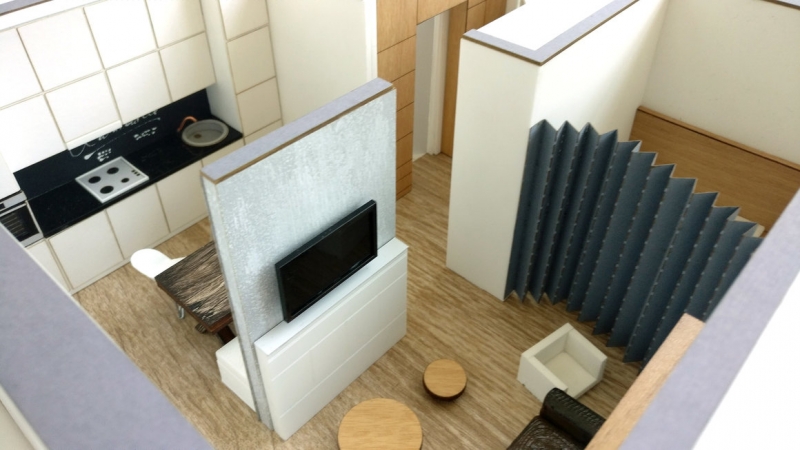 Apartamento con detalles de muebles
