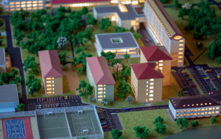 maqueta arquitectura campus universitario