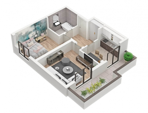 Planta arquitectónica 3D