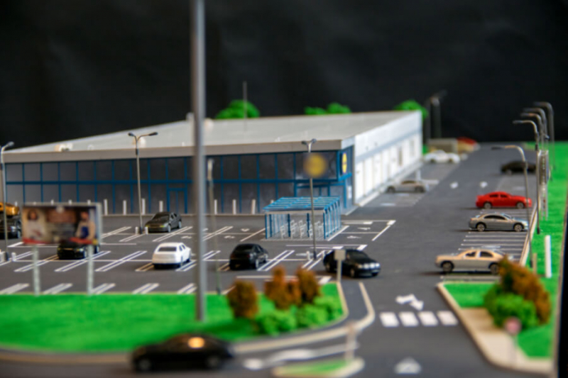 maqueta de centro comercial