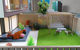 maqueta de una casa con jardin