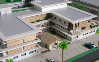 maqueta de arquitectura centro de salud