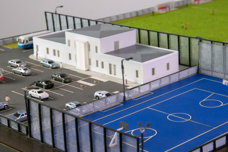 maqueta del futuro Centro Deportivo