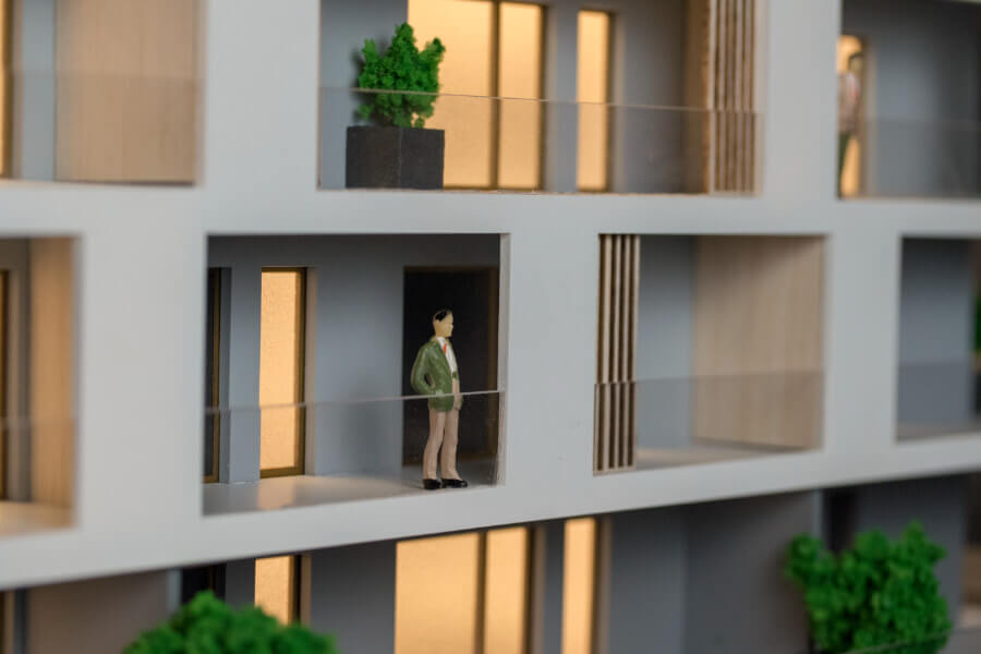 Maqueta arquitectonica edificio residential