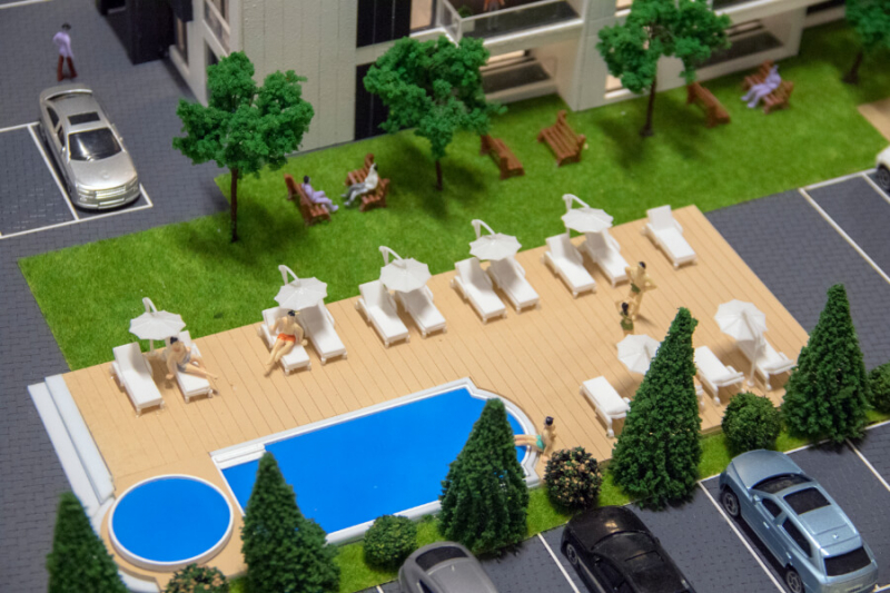 Maqueta piscina hotel