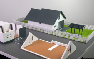Maqueta casa con jardín