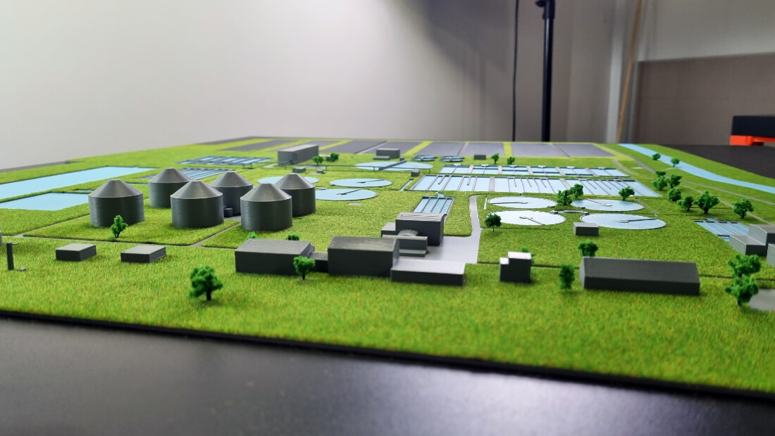 Maqueta diseño de tratamiento de aguas