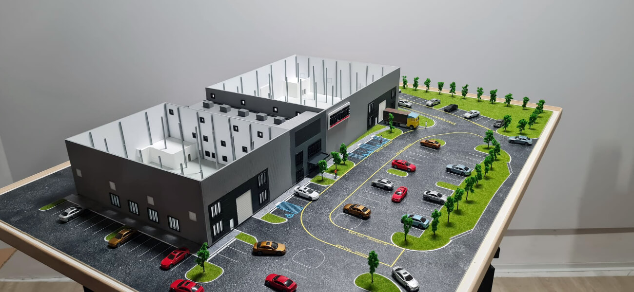 maqueta almacén logística