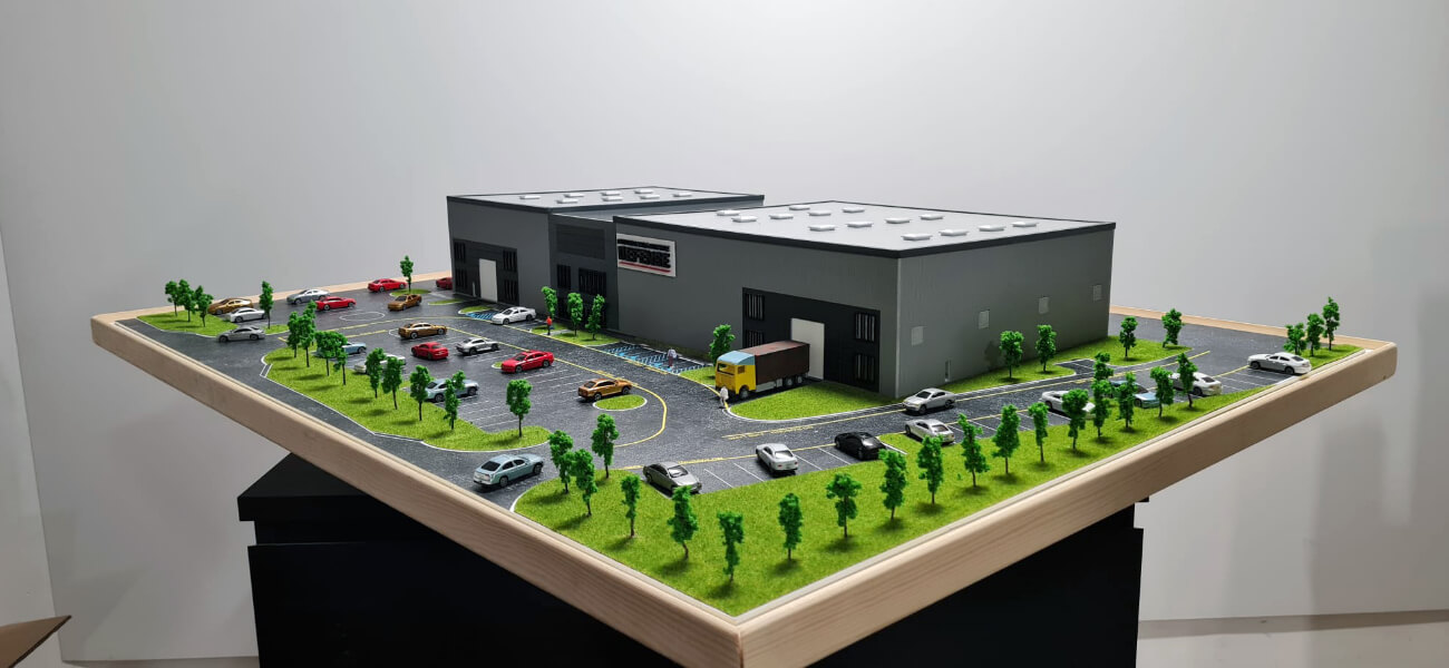 maqueta areas de un almacén