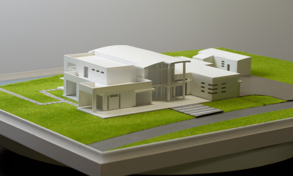 Maqueta de una casa moderna