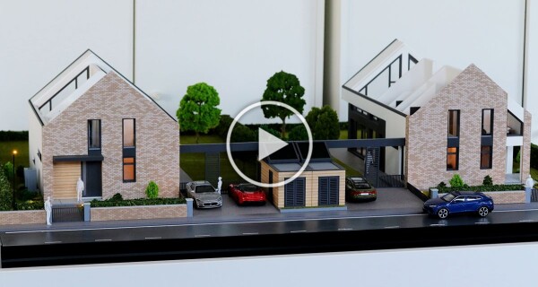 Maqueta de arquitectura Villas modernas