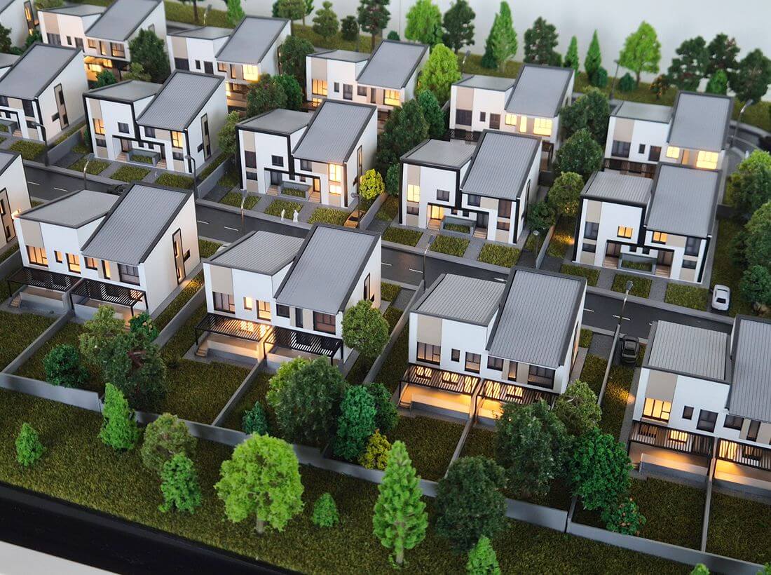 Maqueta de urbanización residencial